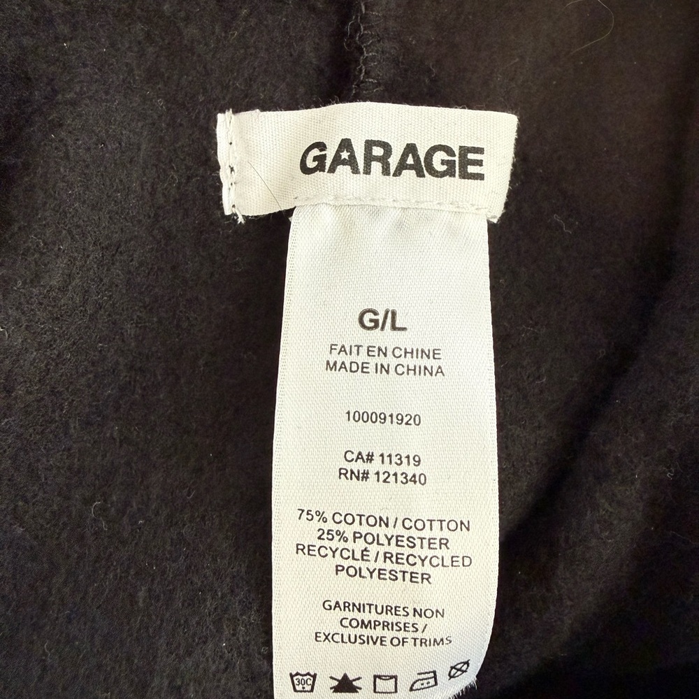 Garage UltraFleece Straight Leg Sweatpants Black NWT Size L - Picture 10 of 10